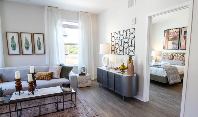 Fresh & Calm Spaces Living Area to Bedroom